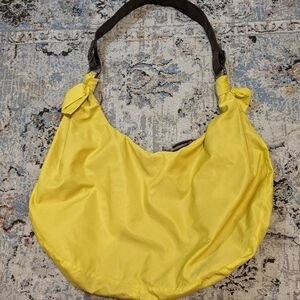 Stefanel LARGE tote hobo travel bag oversized shoulder bag yellow